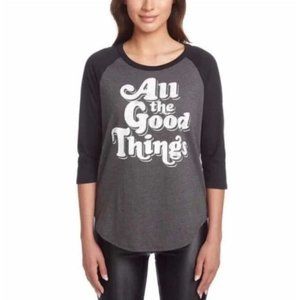 Chaser All The Good Things Raglan T-Shirt Women's Size S Graphic Print Classic